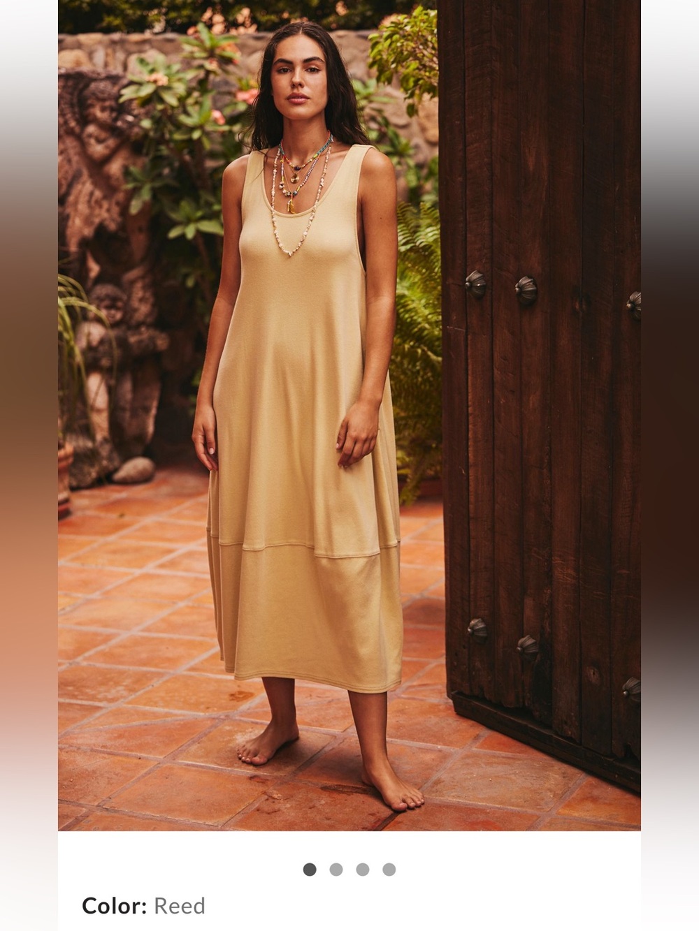 Free People Perth Barrel Tee Midi Dress in Reed